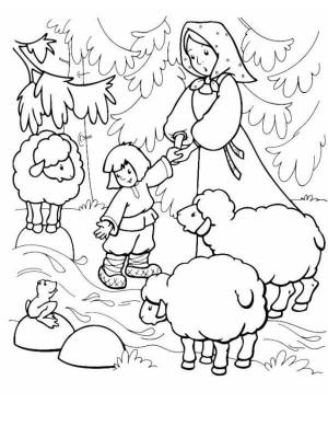 Раскраска сестрица Аленушка и братец Иванушка