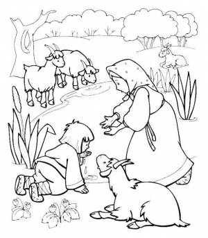 Раскраски Раскраска Не пей козлёночком станешь сестрица аленушка и братец иванушка