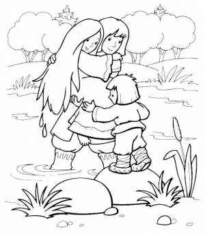 Раскраски Раскраска Спасение сестрица аленушка и братец иванушка