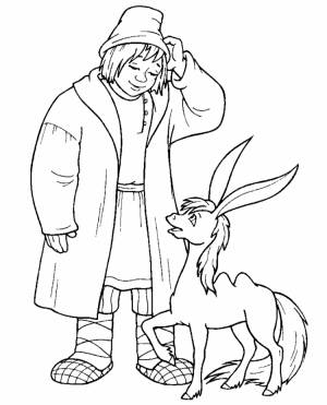 Раскраска конек горбунок для детей