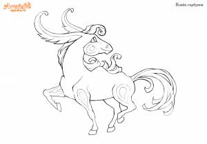 Лист для раскрашивания Конёк-горбунок
