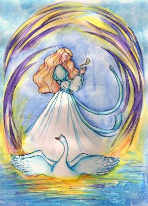 Царевна лебедь для срисовки