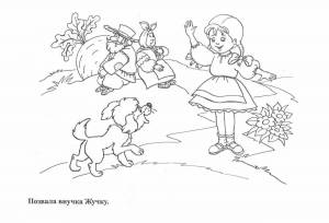 Раскраски Внучка из сказки репка