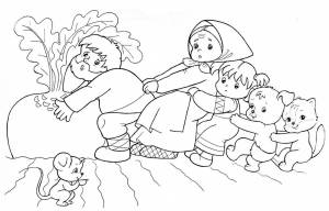 Раскраски Внучка из сказки репка