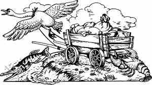 Раскраска лебедь рак и щука