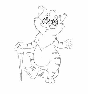 Раскраска Кот Учёный