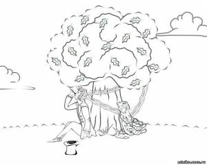 Рисунки У лукоморья дуб зеленый карандашом