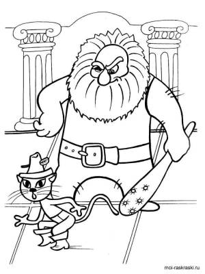 Раскраска Кот в сапогах