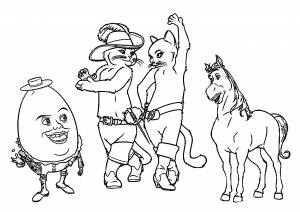 Кот в сапогах раскраска для детей