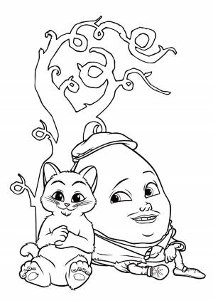 Раскраска кот в сапогах