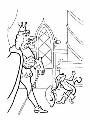 Картинка Кот в сапогах  раскраску