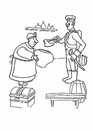 Каша из топора рисунок карандашом