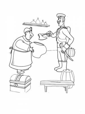 Картинка Каша из топора  раскраску