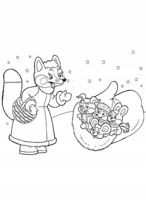 Раскраски героев сказки рукавичка