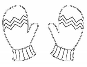 Рукавичка Раскраска Шаблон