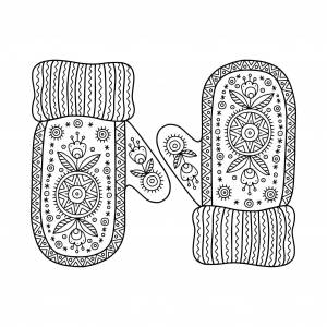 Рукавица раскраска