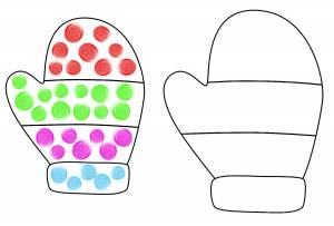 Раскраска шаблон варежка