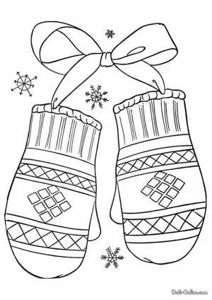 Раскраска Варежки