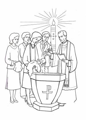 Крещение раскраска