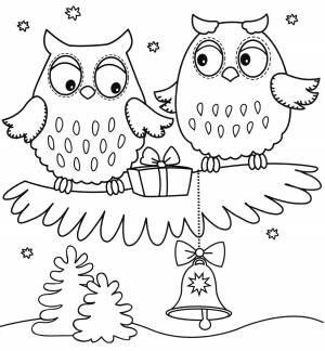 Раскраска Новогодние совы