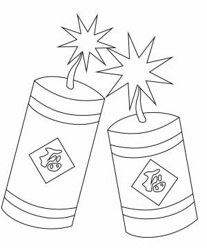 Раскраска хлопушка новогодняя