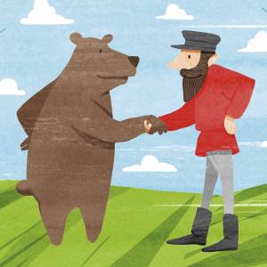 Рисунок мужик и медведь