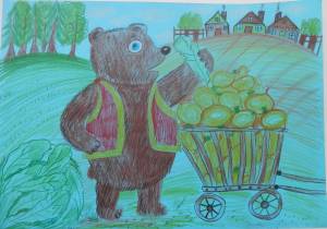 Рисунок к сказке мужик и медведь