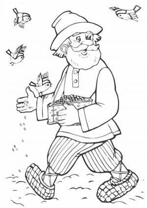 Раскраски Мужик и Медведь