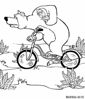 Мужик и медведь раскраска