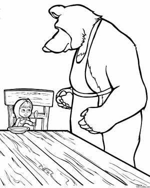 Мужик и медведь раскраска