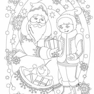 Раскраски деда мороза и снегурочки