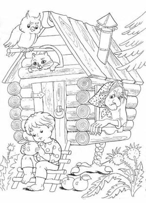 Раскраска Гуси-лебеди 21