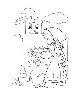 Раскраски гуси, Раскраска Алёнушка из гуси лебеди гуси лебеди