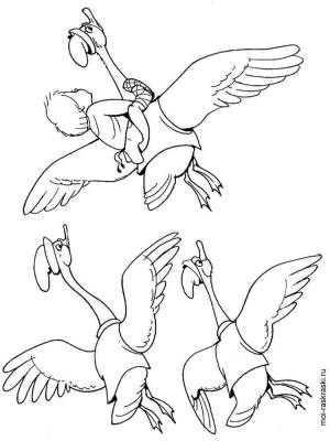 Раскраска Гуси-лебеди