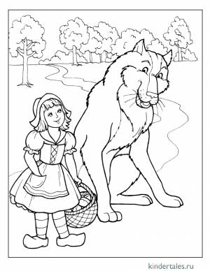 Красная Шапочка» раскраска для детей