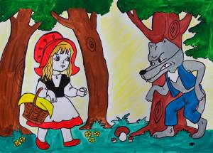 Рисунок на тему красная шапочка