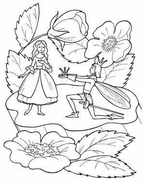 раскраски про дюймовочку