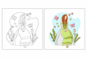 Нарисованные от руки милые принцы для раскраски страницы 2