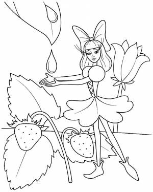 Дюймовочка раскраска для детей