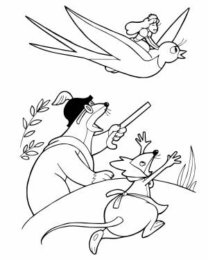 Раскраски по сказке андерсена дюймовочка