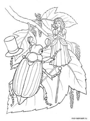 Раскраска Дюймовочки