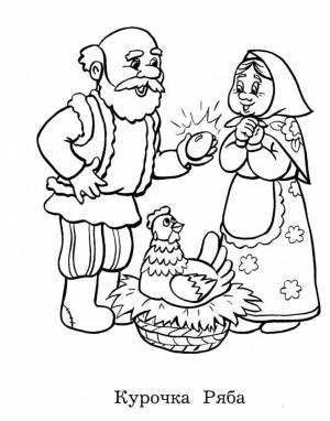 Раскраска Курочка Ряба 4