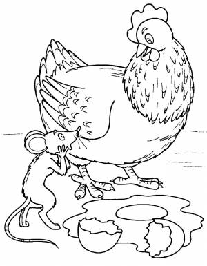 Раскраска курочка Ряба и яичко