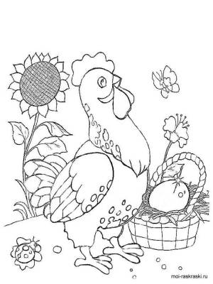 Раскраска Курочка Ряба
