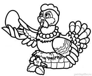 Раскраска для детей Курочка Ряба