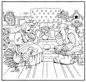 Раскраска Курочка Ряба