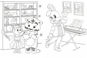 Раскраска персонажей спокойной ночи малыши