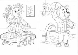 Раскраска персонажей спокойной ночи малыши