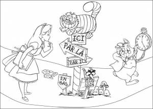 Раскраска Алиса в стране чудес 9