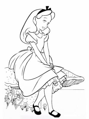 Раскраска Алиса в стране чудес   в формате